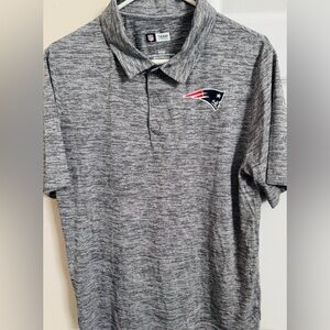 NEW ENGLAND PATRIOTS Polo Shirt Heather Gray Size M Official Team Apparel